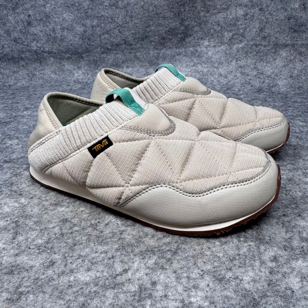 Teva ReEmber Moc Shoes Womens Sz 7 Beige Quilted Comfort Casual Slip-On